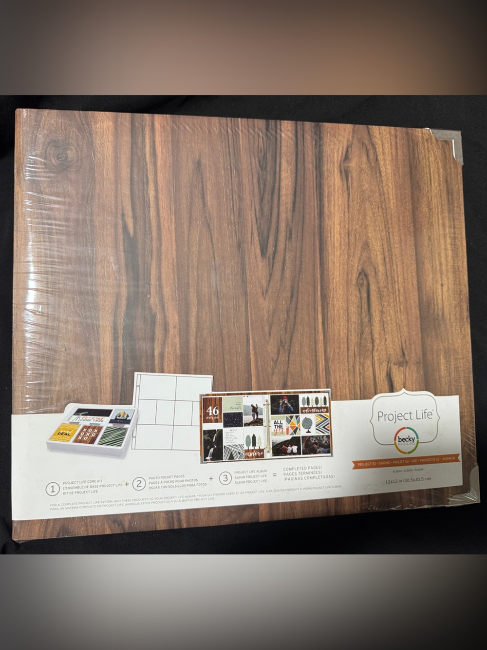 Project Life Woodgrain Photo Sleeve scrapbook Album - Brown Woodgrain